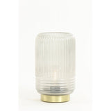 Modern LED Glass Table Lamp, Warm Grey, 12x18.5cm
