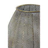 Vintage-Style Round Metal Table Lamp in Antique Gold and White, 46.5x57.5cm