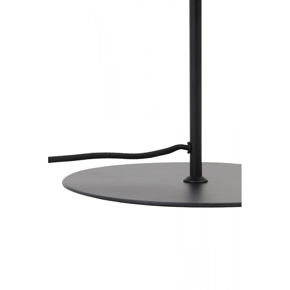 Elegant Maverick Matte Black & Smoked Glass Table Lamp - 22x50cm