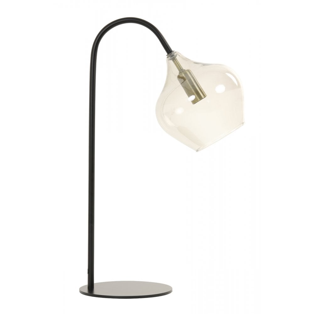 Rakel Matte Black & Smoked Glass Table Lamp 28x17x50.5cm, E14 Fitting