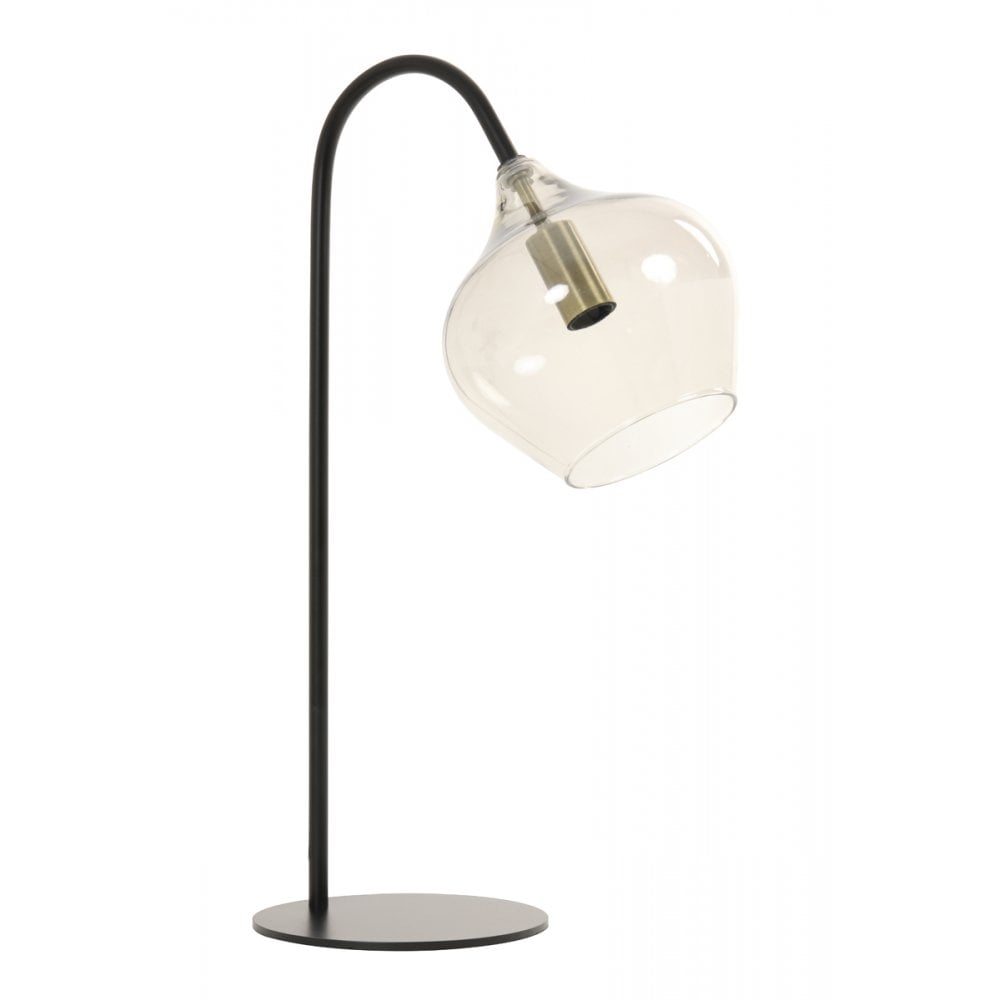 Rakel Matte Black & Smoked Glass Table Lamp 28x17x50.5cm, E14 Fitting
