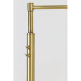 Antique Brass LED Floor Lamp, 138cm Tall, Round Design