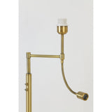 Antique Brass LED Floor Lamp, 138cm Tall, Round Design