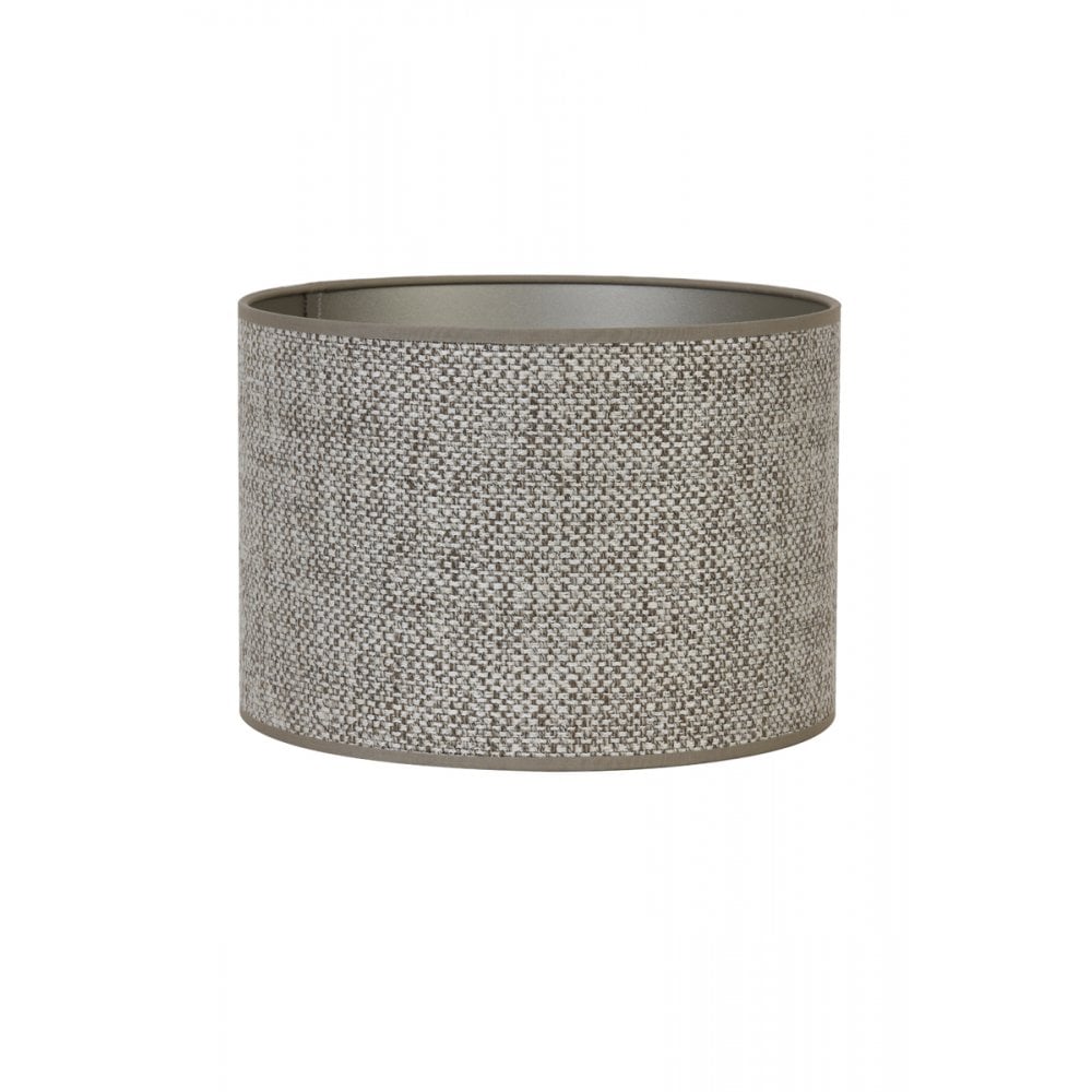 Textured Brown-Beige Round Textile Lampshade 30x30x21cm