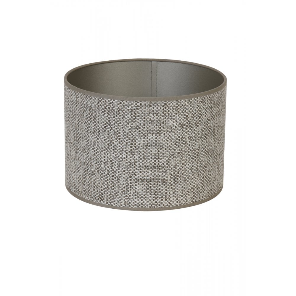 Textured Brown-Beige Round Textile Lampshade 30x30x21cm