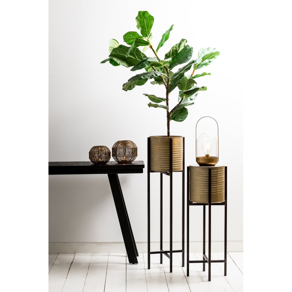 Antique Bronze Windproof Candle Holder - 17x14cm