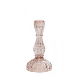 Elegant Light Pink Glass Candle Holder (8.5x16cm)