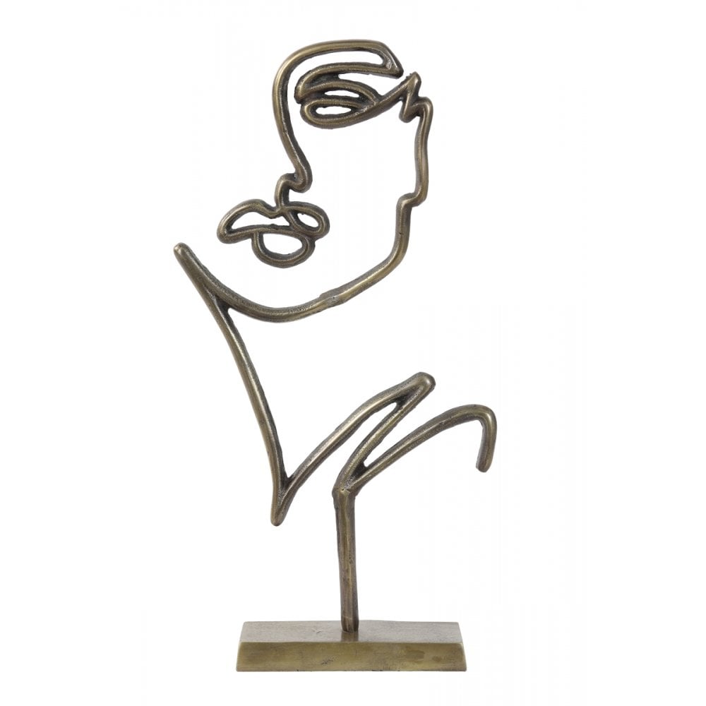 Antique Bronze Face Sculpture - 48x26x8cm Ornament