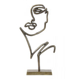 Antique Bronze Face Sculpture - 48x26x8cm Ornament