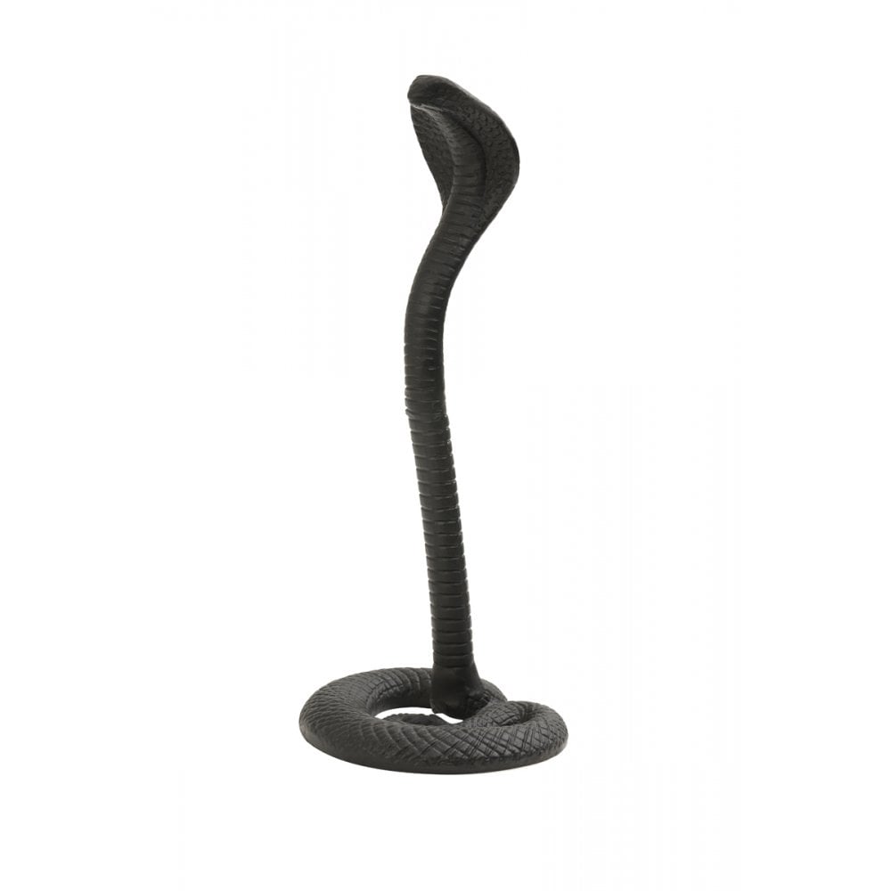 Elegant Black Metal Serpentine Ornament 19x15x40.5cm