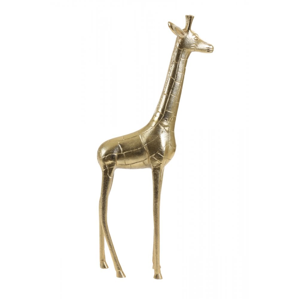 Elegant Gold Giraffe Sculpture - 28x11x63cm