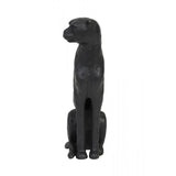 Sleek Black Leopard Metal Ornament - Tall 30cm Decor Piece
