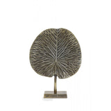 Antique Bronze Leaf Sculpture on Stand 25x6.5x34cm