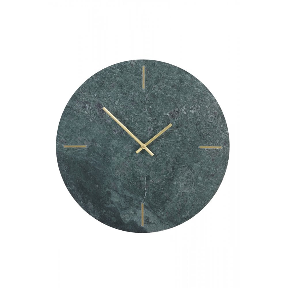 Daluca Emerald Green Marble Wall Clock - 43cm Round Design