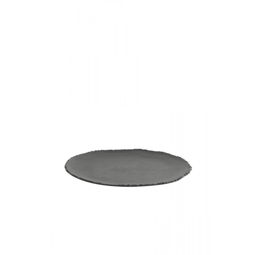 Elegant Oval Matte Black Metal Dish 41x39x2.5cm