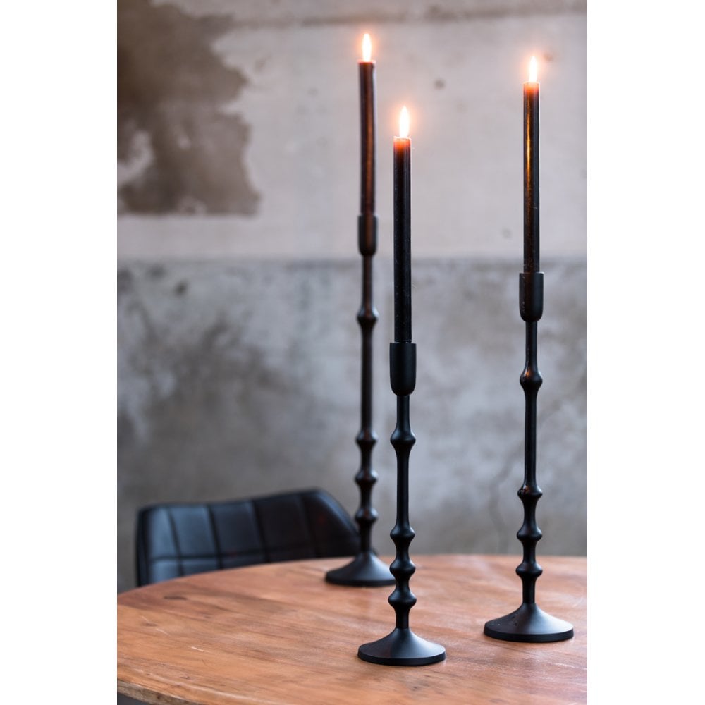 Elegant Black Ant-Inspired Metal Candle Holder - 40cm