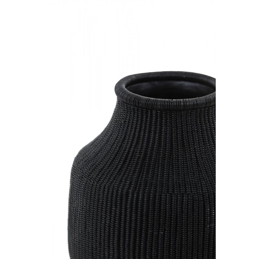 Mokado Black Round Deco Vase 20cm