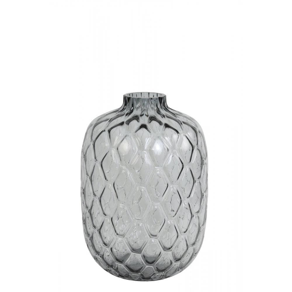 Elegant Grey Glass Vase, 29x42cm - Carino Collection