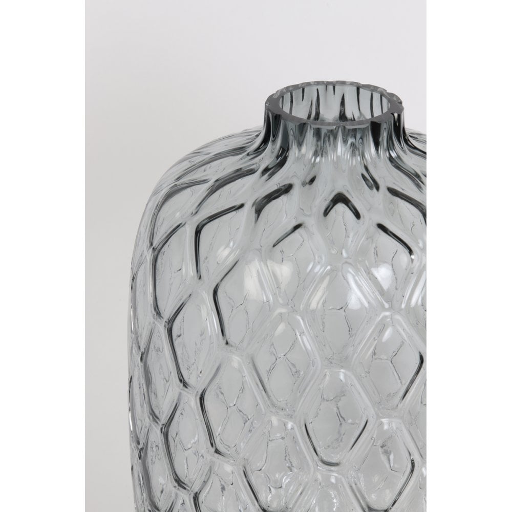 Elegant Grey Glass Vase, 29x42cm - Carino Collection