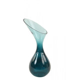 Elegant 33cm Petrol Blue Herley Glass Vase