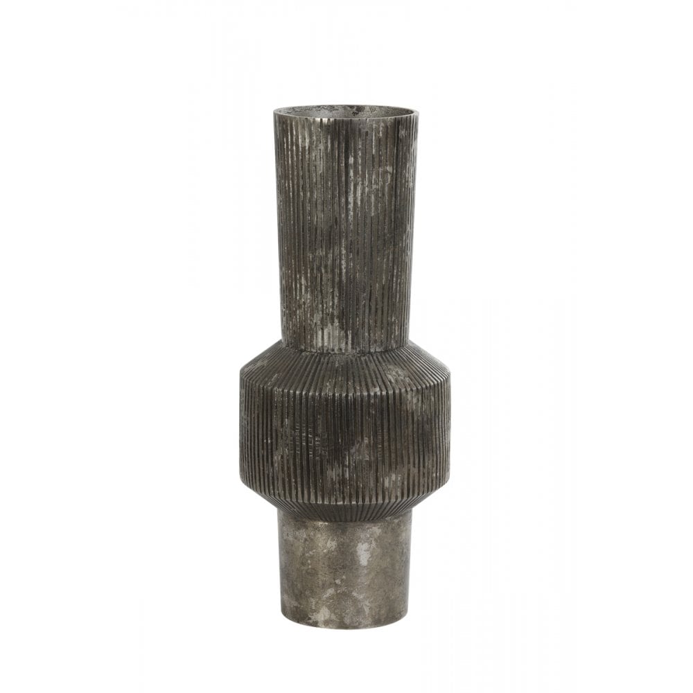 Sleek Black Pearl Metal Vase 23x60cm