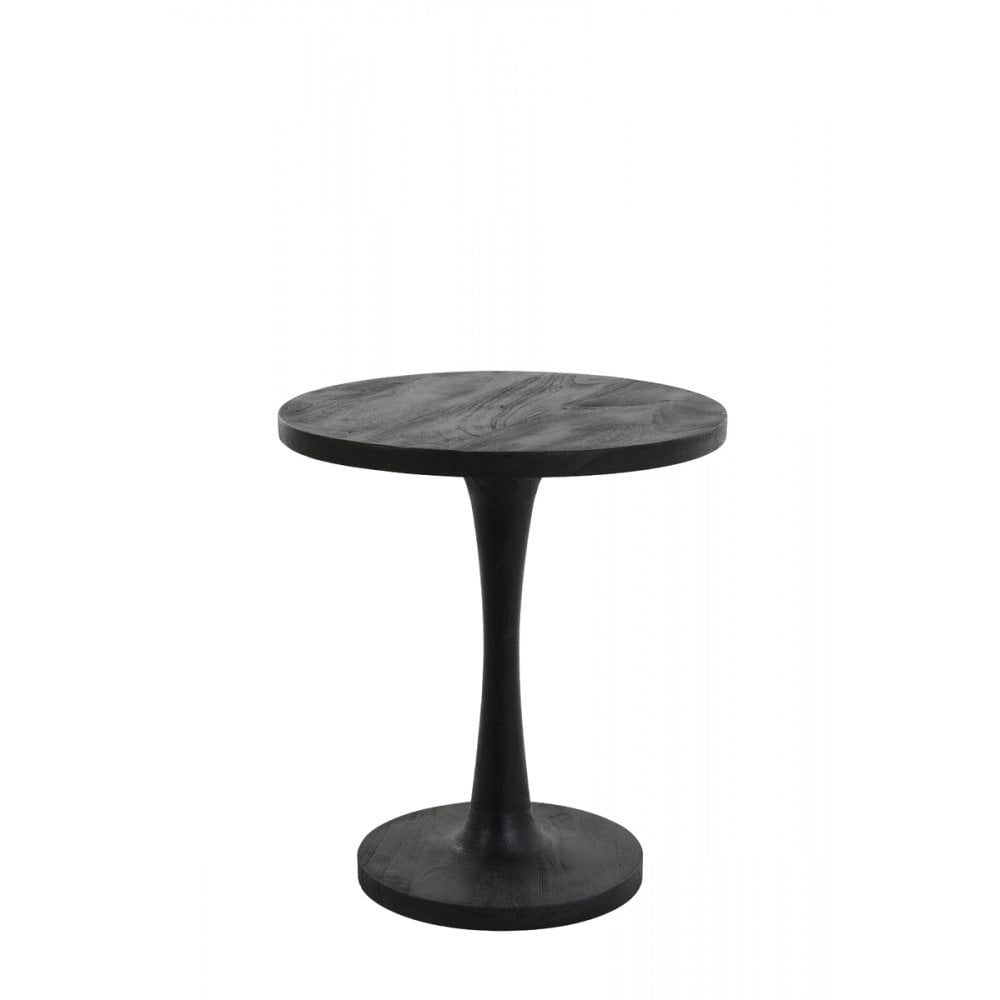 Bicaba Black Wood Round Side Table 50x55cm