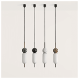 Anet Modern Pendant Lamp in Matt Black and Opal White