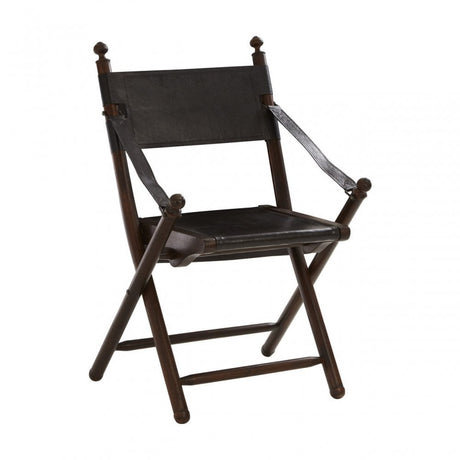 Inca Teak And Black Folding Chair, Black