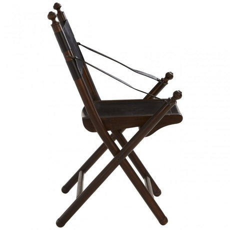Inca Teak And Black Folding Chair, Black