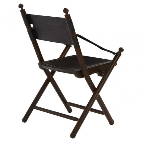 Inca Teak And Black Folding Chair, Black