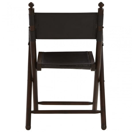 Inca Teak And Black Folding Chair, Black