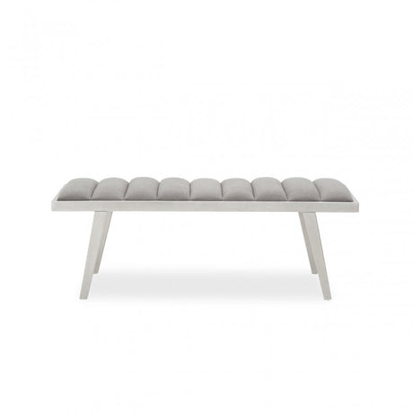 Gilden Grey Velvet Angular Bench, Grey