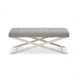 Gilden Grey Bench With Cross Base, Grey