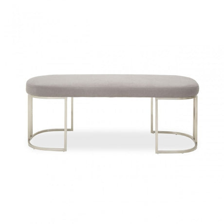 Gilden Grey Bench With Curved Base, Grey