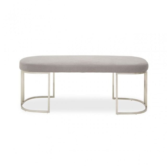 Gilden Grey Bench With Curved Base, Grey