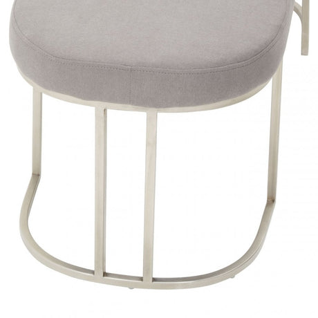 Gilden Grey Bench With Curved Base, Grey
