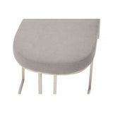 Gilden Grey Bench With Curved Base, Grey