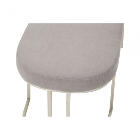 Gilden Grey Bench With Curved Base, Grey