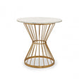 Anzio White Marble Top Round Table, Gold