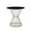 Anzio Black Marble Top Round Table, Black