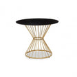 Anzio Black Glass Top Round Table, Gold
