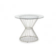 Anzio Clear Glass Top Round Table, Silver