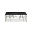 Aprilia Black Marble Coffee Table, Silver