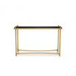 Ackley Black Glass Console Table, Gold