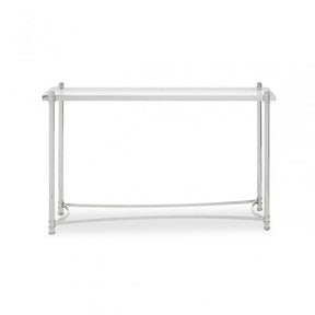 Ackley Clear Glass Console Table, Silver
