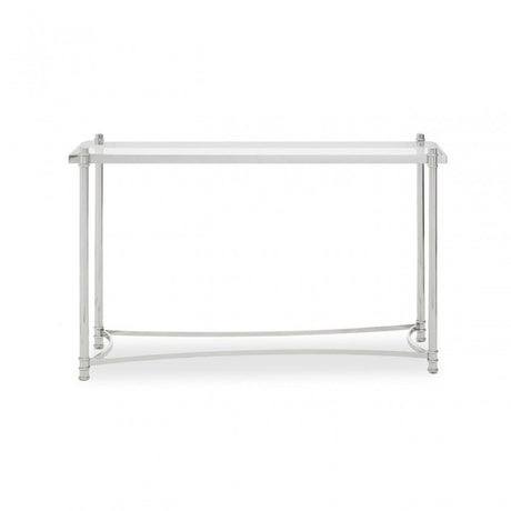 Ackley Clear Glass Console Table, Silver