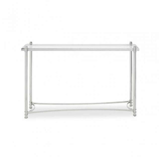 Ackley Clear Glass Console Table, Silver
