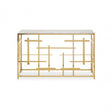 Aprilia White Marble Console Table, Gold