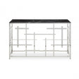 Aprilia Black Marble Console Table, Silver