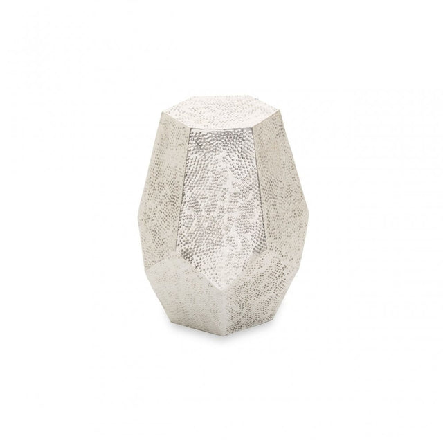 Rabia Drum Style Geometric Table, Grey